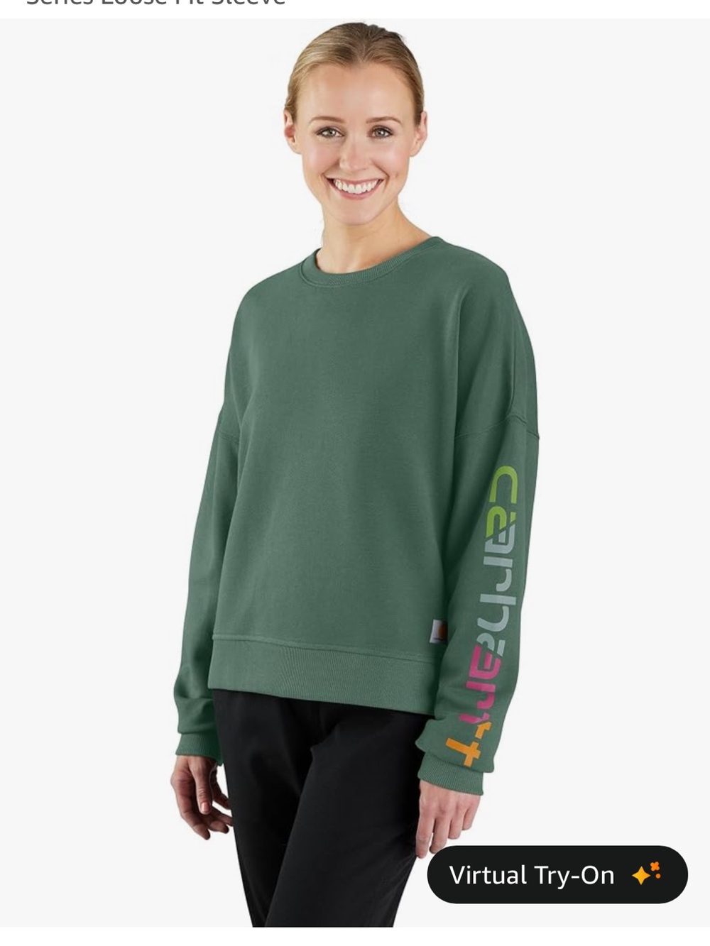 Carhartt Relaxed Fit Green Crewneck Sweatshirt